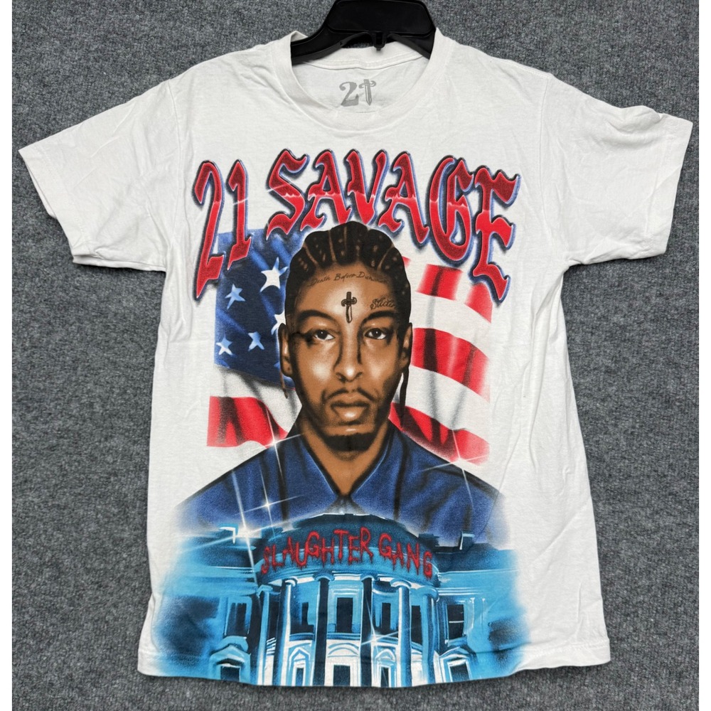 21 Savage The American Dream Tour 2024 Graphic T-Shirt White Small SG Merch